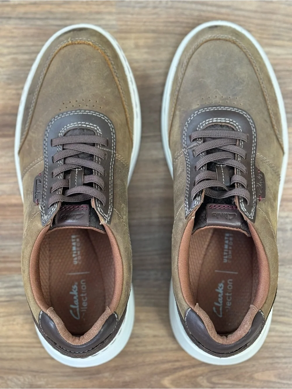 Clarks Collection Ultimate Comfort Brown Nubuck Leather Lace-Up Casual Men’s 8.5